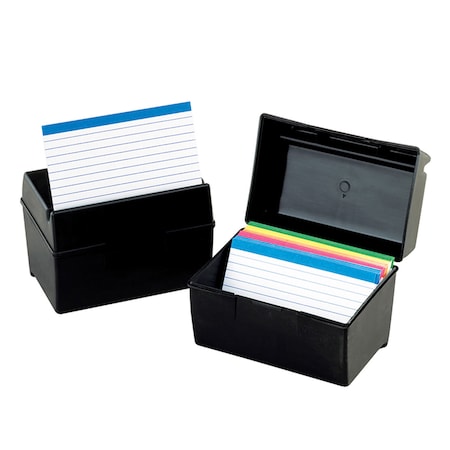 Oxford Oxford Plastic Index Card Box, 3 x 5, Black, PK6 01351